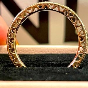 Two Available Gently Loved! Authentic Pandora Sparkle & Hearts Ring. Rose Gold